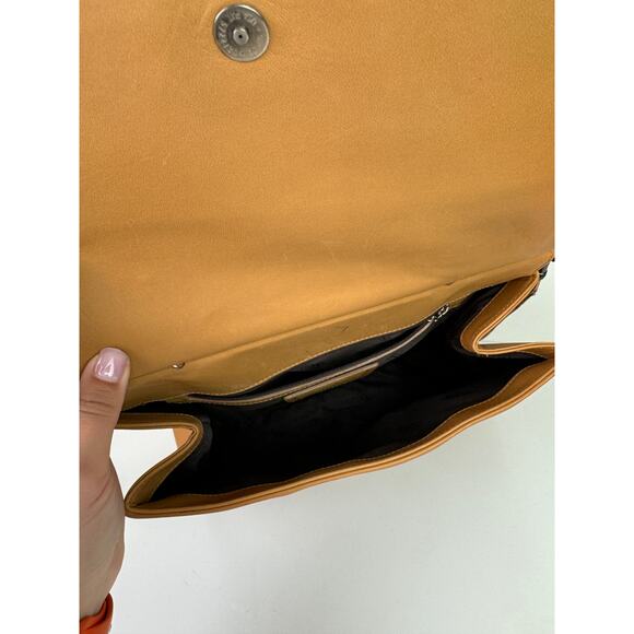 Vintage COACH Handbag Tan Leather Inner Pocket Magnetic Top Handle Crossbody Bag - Picture 12 of 15